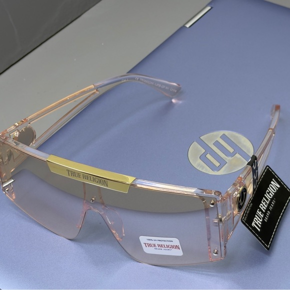 True Religion Gold and Pink Frame Sunglasses main image 6